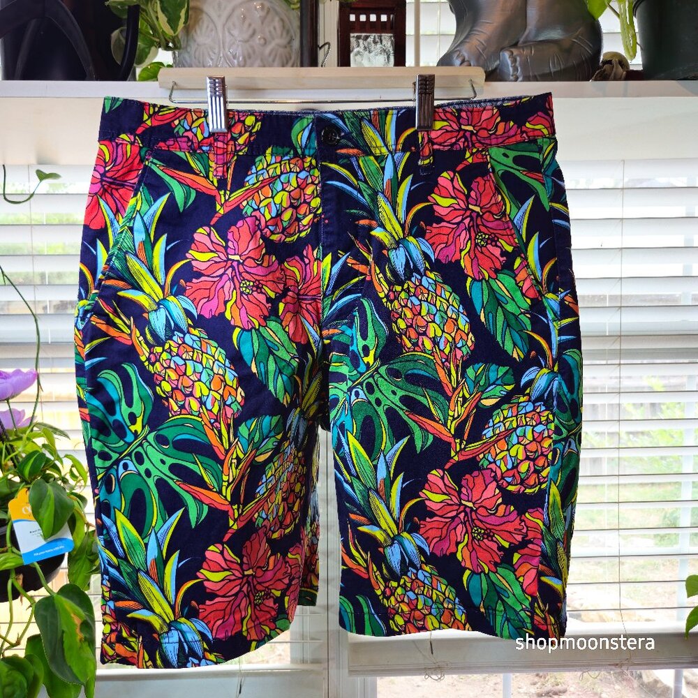 Hudson & Barrow Tropical Print Shorts | Size 32 | Pineapple Floral